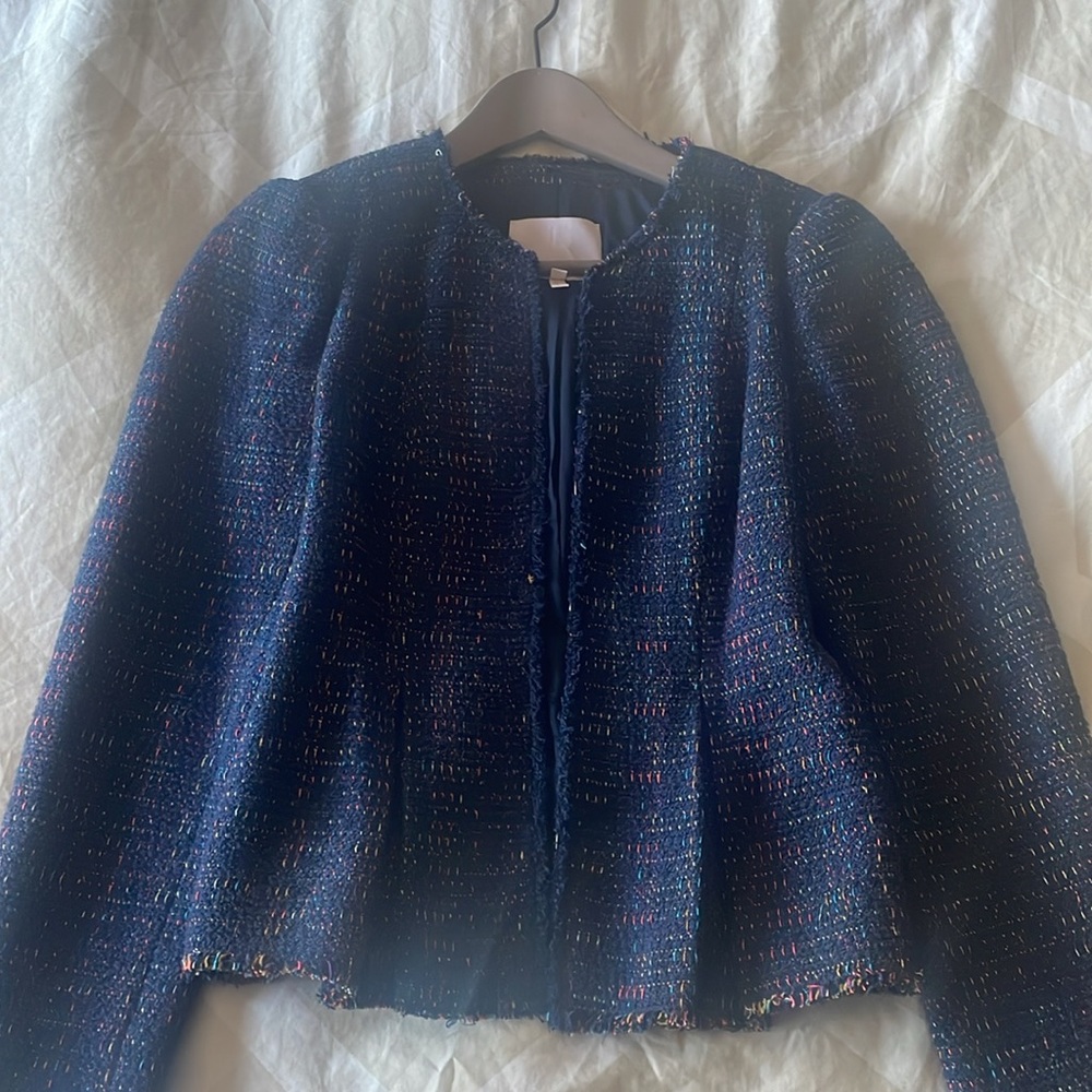 Rebecca Tylor Blazer Navy Confetti tweed size 2